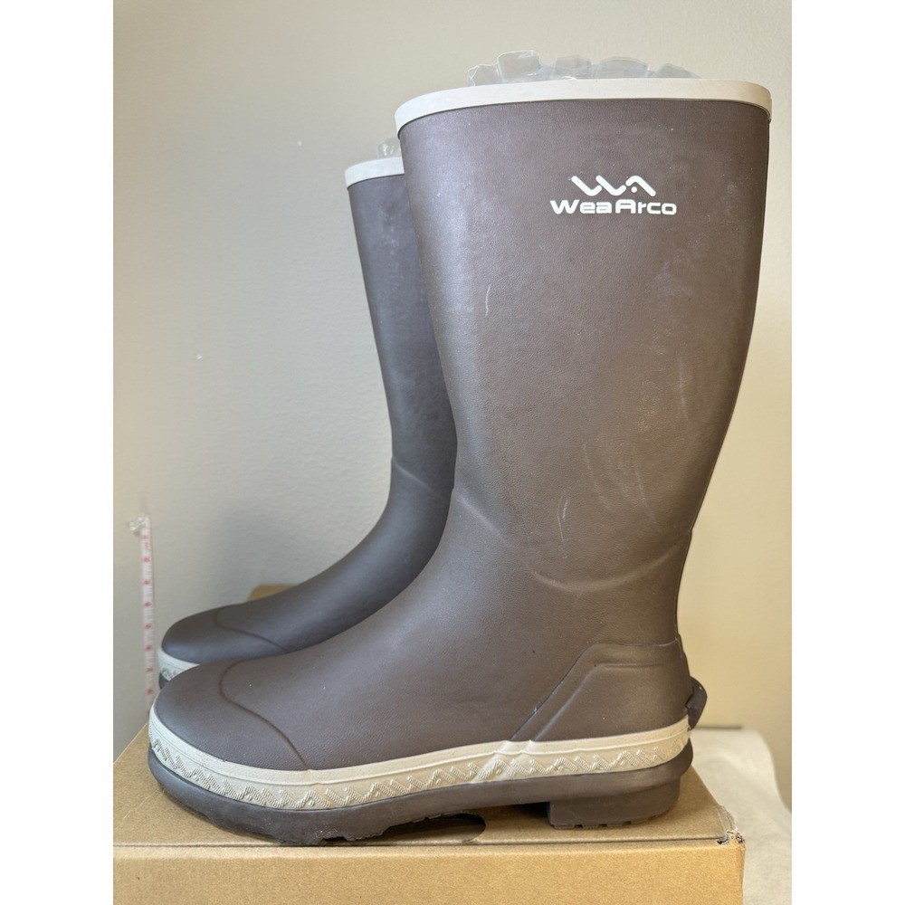 WeaArco Wading Boots Size 12 Brown Waterproof Rubber Fishing Hunting Outdoor New